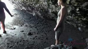 Kyler enjoys the beach and the sea cave with you.